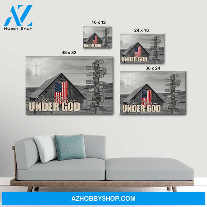 One nation under god family multi names - Personalized Canvas