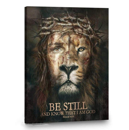 Lion Faith Be Still And Know That I Am God Canvas And Poster,Canvas Prints,Wall Decor Visual Art