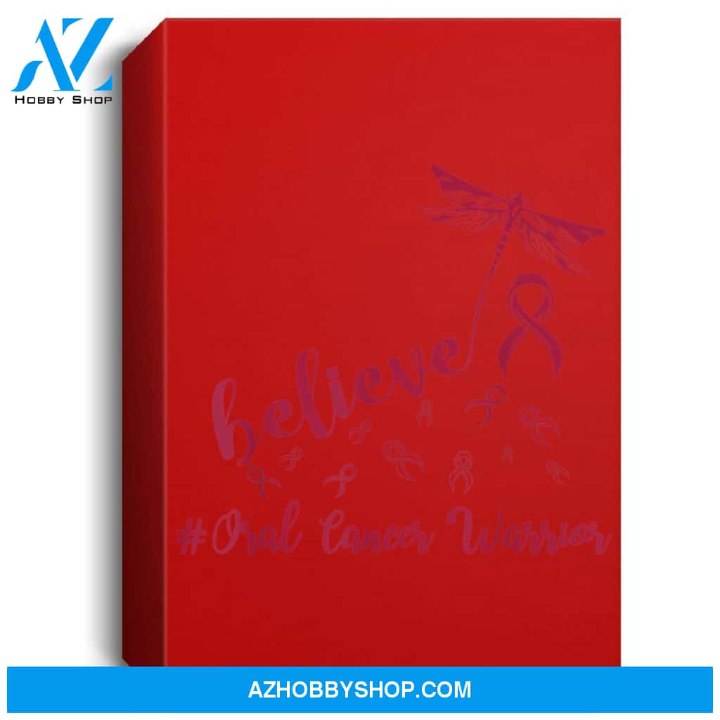 Oral Cancer Warrior Dragonfly Believe Hope Portrait Canvas