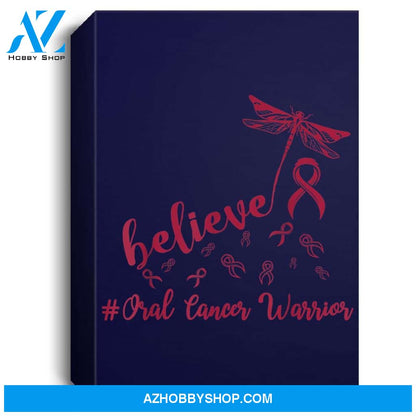 Oral Cancer Warrior Dragonfly Believe Hope Portrait Canvas