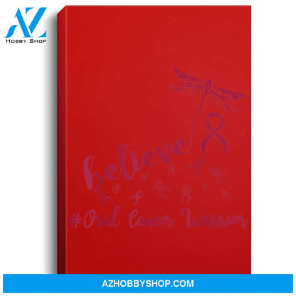 Oral Cancer Warrior Dragonfly Believe Hope Portrait Canvas
