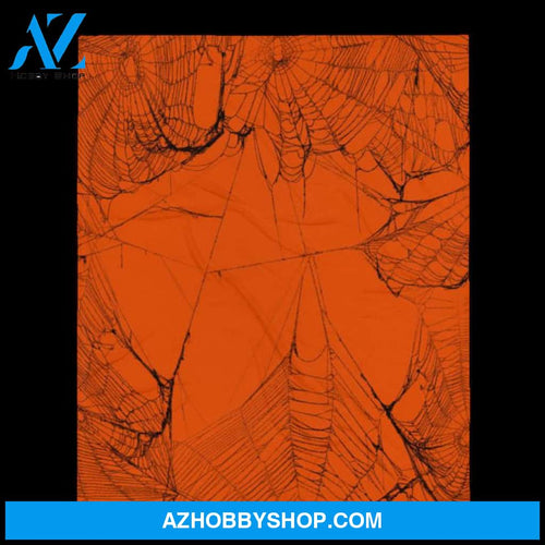 Orange Spiderweb Fleece Blanket Gift For Family Birthday Friend Halloween Gift Home Decor Bedding Couch Sofa Soft and Comfy Cozy