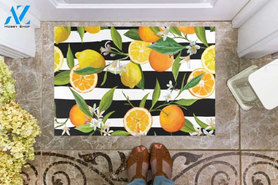 Oranges And Lemons Fruit Doormat Welcome Mat Housewarming Gift Home Decor Funny Doormat Gift Idea For Fruit Lovers Gift For Friend