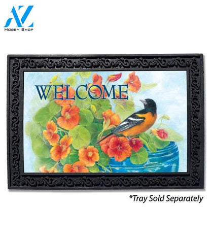 Oriole & Nasturtiums Doormat - 18" x 30"