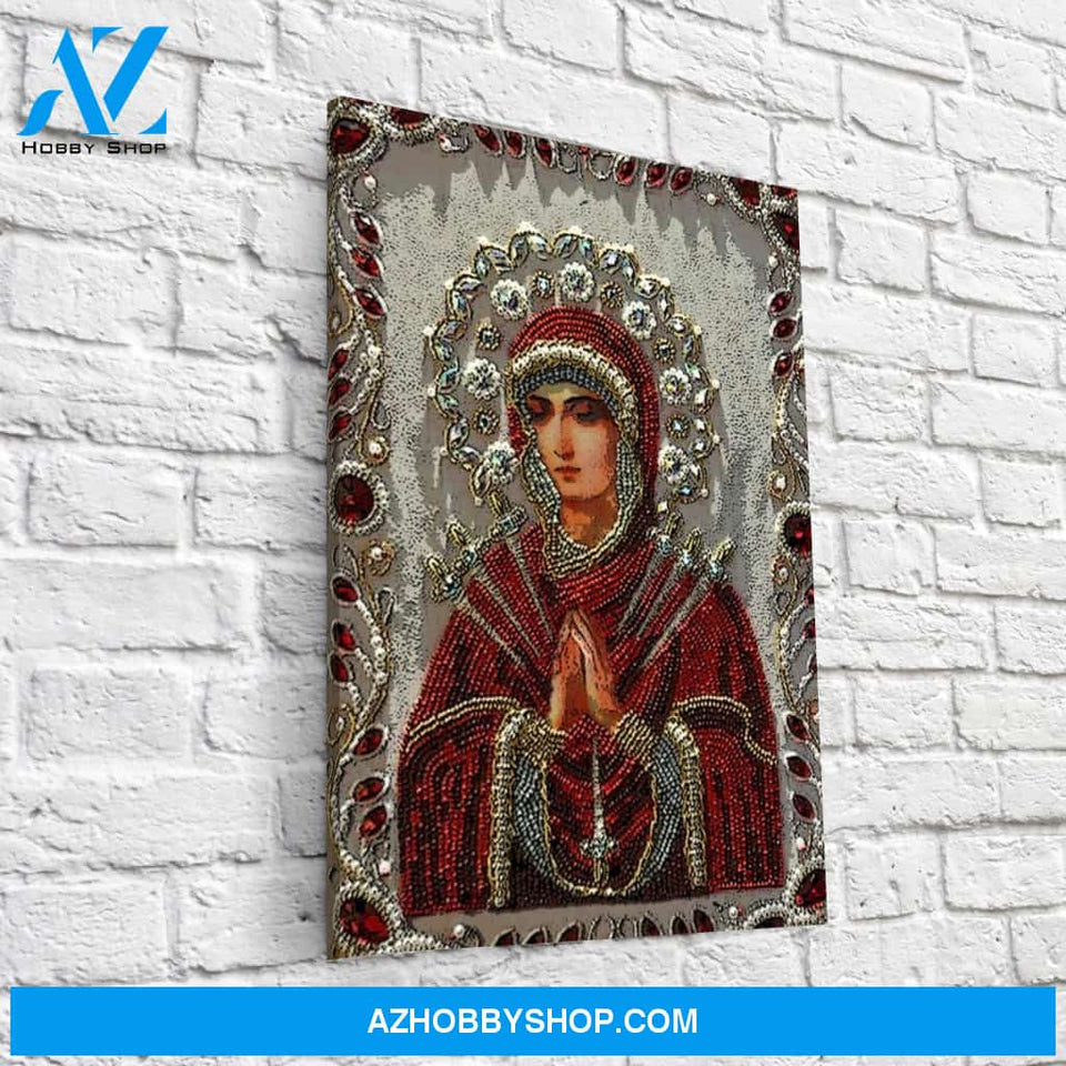 Orthodox Icon of the Virgin Mary (Red)