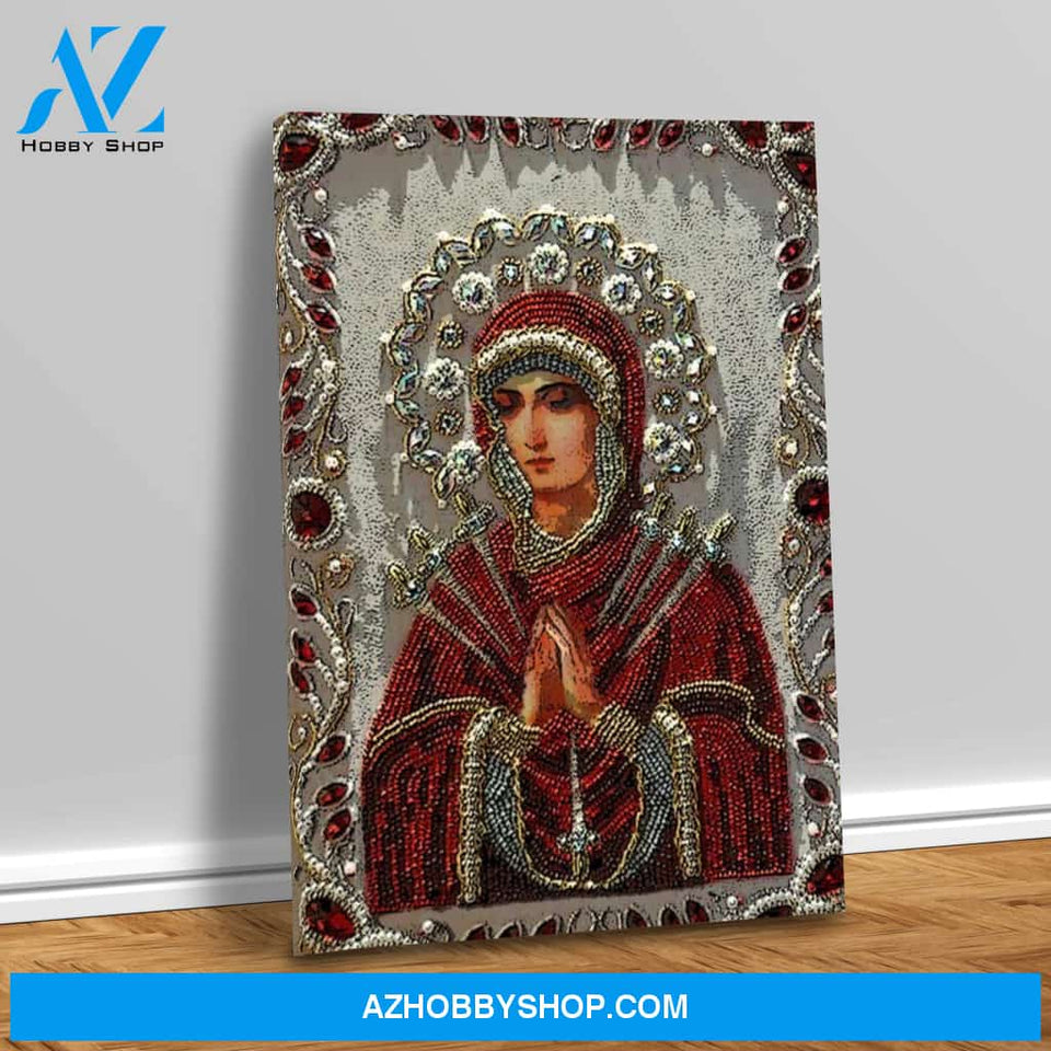 Orthodox Icon of the Virgin Mary (Red)