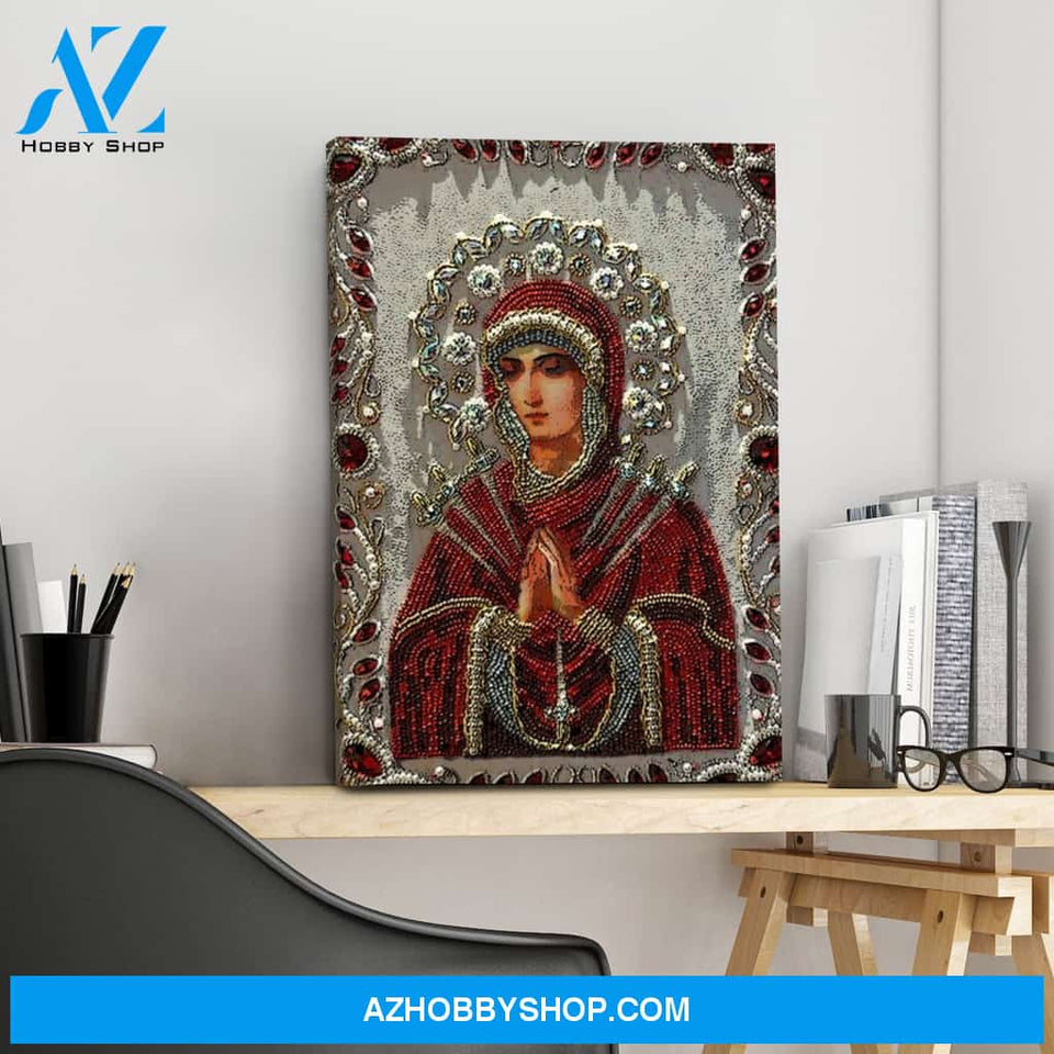 Orthodox Icon of the Virgin Mary (Red)