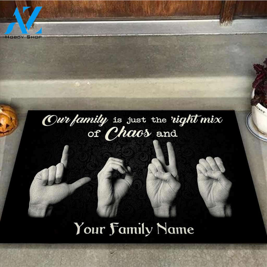 Our Family - American Sign Language Personalized Doormat