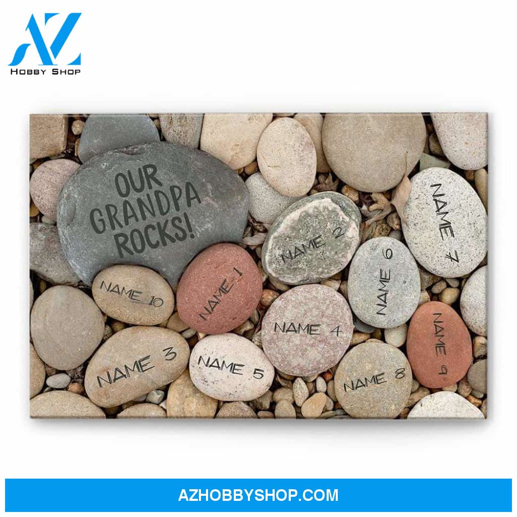 Our Grandpa/Grandma Rocks, Family Custom Canvas/Poster, Gift For Grandparents