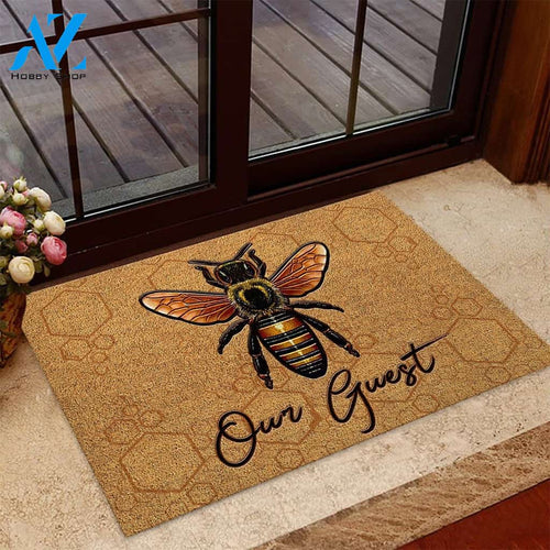 Our Guest Bee Doormat Welcome Mat Housewarming Gift Home Decor Funny Doormat Gift For Bee Lovers Gift For Friend Birthday Gift