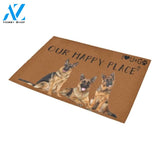 Our Happy Place German Shepherd Printed Doormat Home Decor Gift For Dog Lovers