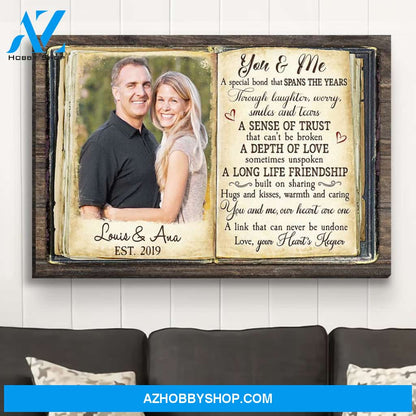 Our Hearts Are One - Personalized Custom Photo Canvas