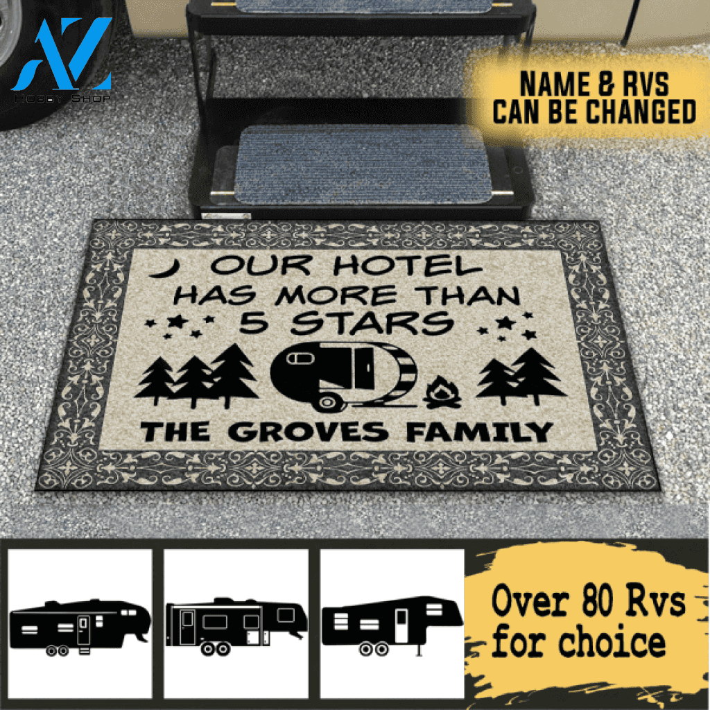 Our Hotel Has More Than 5 Stars- Personalized Doormat