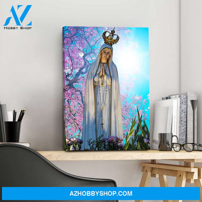Our Lady of Fatima in the Flowers Canvas Art