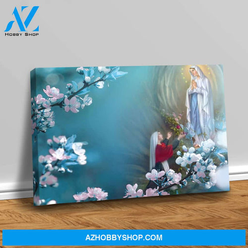 Our Lady of Lourdes with Bernadette Canvas Art