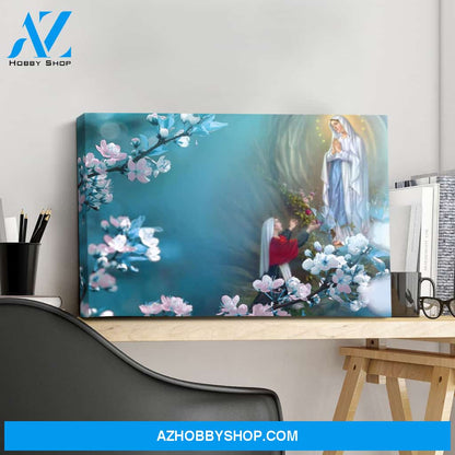 Our Lady of Lourdes with Bernadette Canvas Art