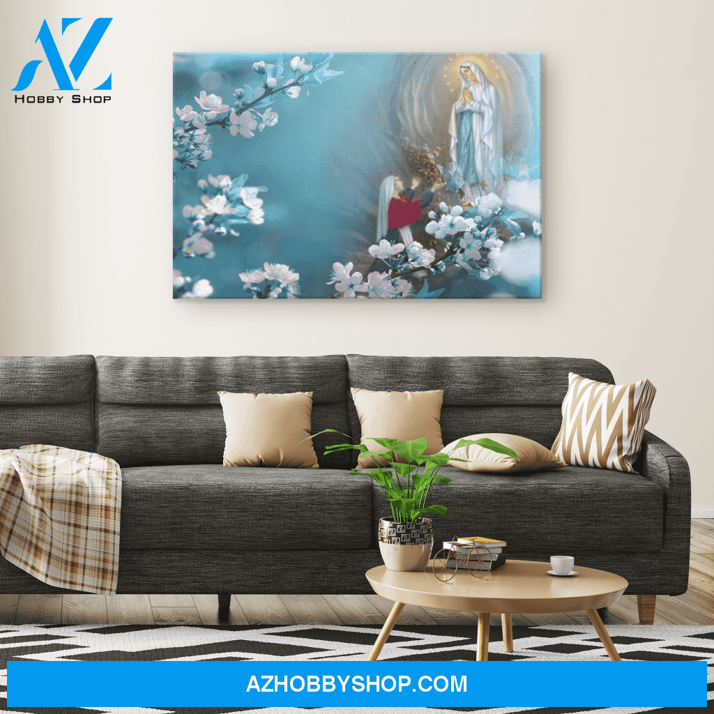 Our Lady of Lourdes with Bernadette Canvas Art