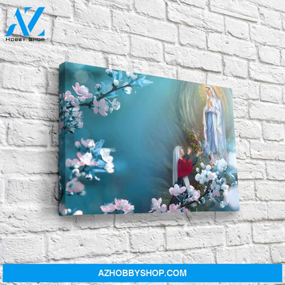 Our Lady of Lourdes with Bernadette Canvas Art