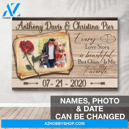 Our love story is my favorite - personalized canvas