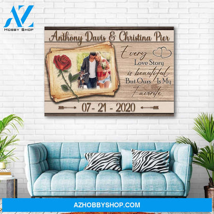 Our love story is my favorite - personalized canvas