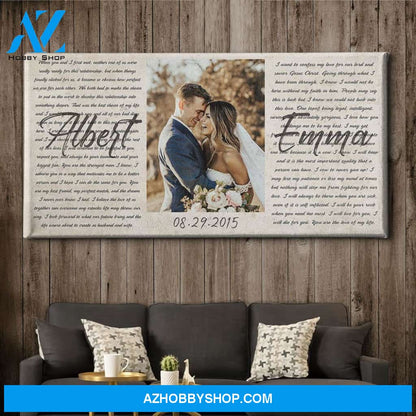 Our Vows - Personalized Custom Photo Canvas