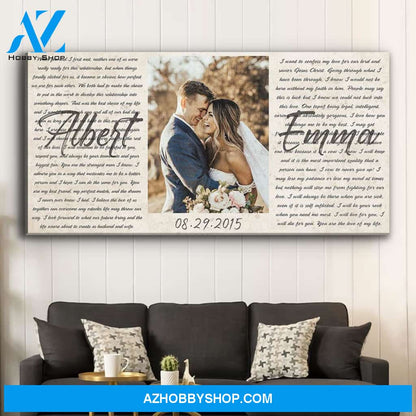 Our Vows - Personalized Custom Photo Canvas