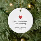 Our 20Th Wedding Anniversary Personalized Any Year Ceramic Ornament