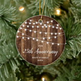 Our 25Th Anniversary Personalized Rustic Barn Ceramic Ornament
