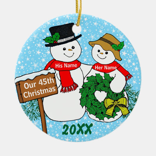 Our 45Th Christmas Ceramic Ornament