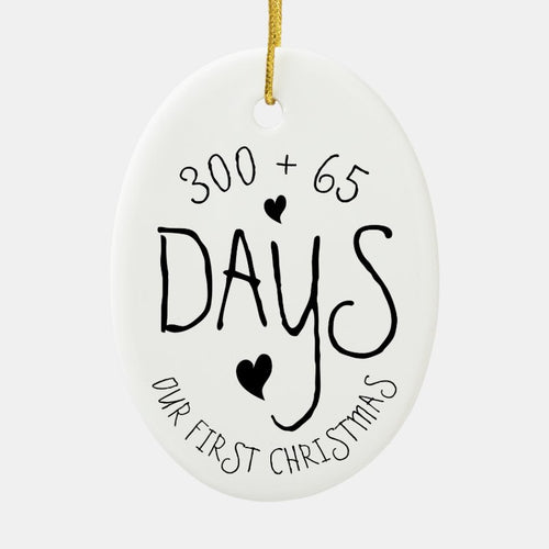 Our First Christmas Wedding Anniversary 1 Year Ceramic Ornament
