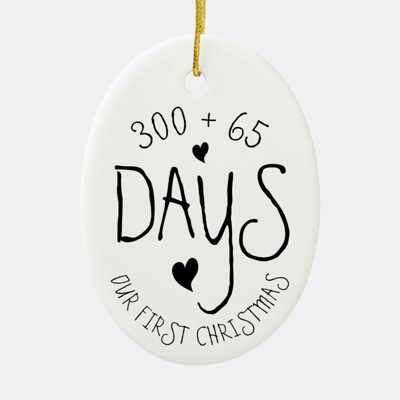 Our First Christmas Wedding Anniversary 1 Year Ceramic Ornament