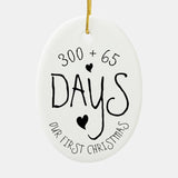 Our First Christmas Wedding Anniversary 1 Year Ceramic Ornament