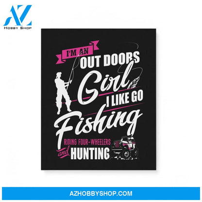 Outdoors Girl Like Go Fishing And Hunting Matte Canvas
