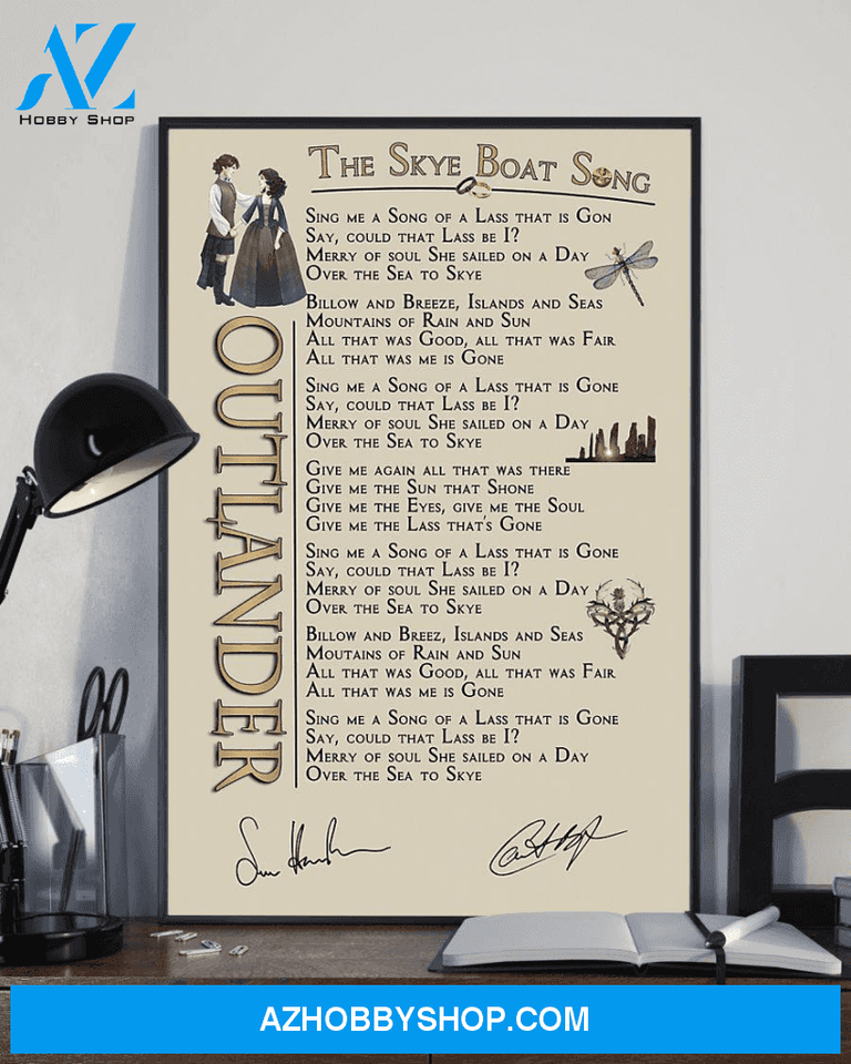 Outlander The Skye Boat Song Lyrics Signature Music Wall Decor Canvas And Poster, Wall Decor Visual Art