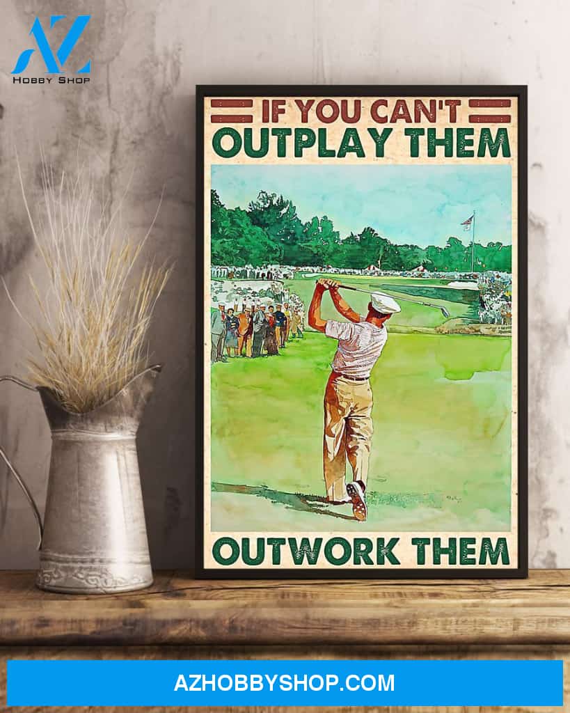 Outwork Them Golf Vertical Art Canvas, Wall Decor Visual Art