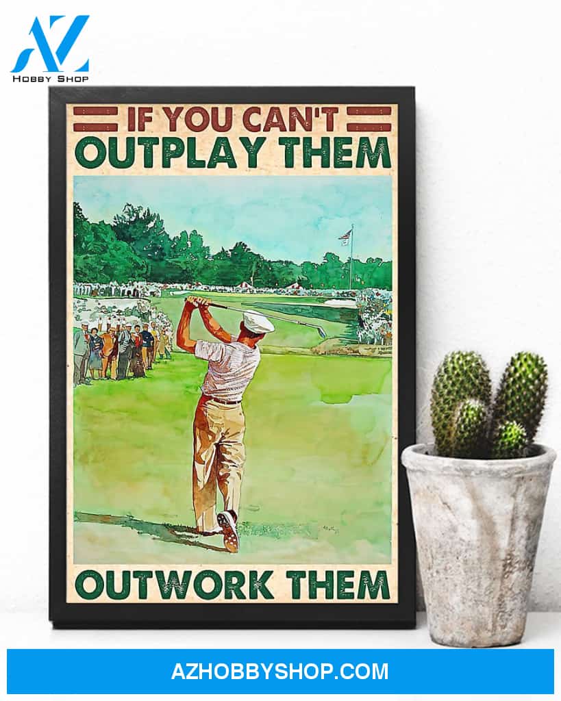 Outwork Them Golf Vertical Art Canvas, Wall Decor Visual Art
