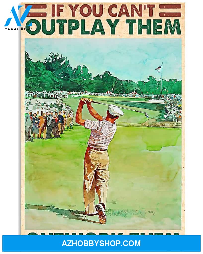 Outwork Them Golf Vertical Art Canvas, Wall Decor Visual Art
