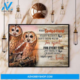 Owl Couple I’M Right Here Inside Your Heart Canvas And Poster, Wall Decor Visual Art