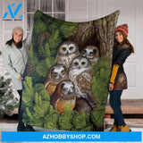 Owl Family Fleece Blanket