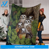 Owl Family Fleece Blanket