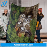 Owl Family Fleece Blanket