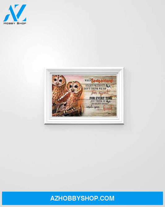 Owl I'm Right Here Inside Your Heart Canvas Decor, Wall Decor Visual Art