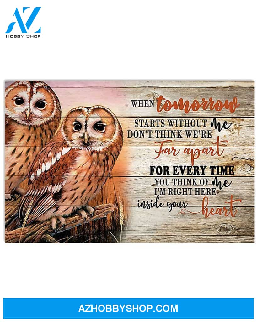 Owl I'm Right Here Inside Your Heart Canvas Decor, Wall Decor Visual Art