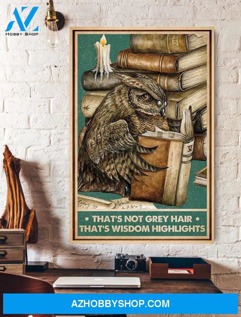 Owl Read Book That's Wisdom Highlights Canvas And Poster, Wall Decor Visual Art