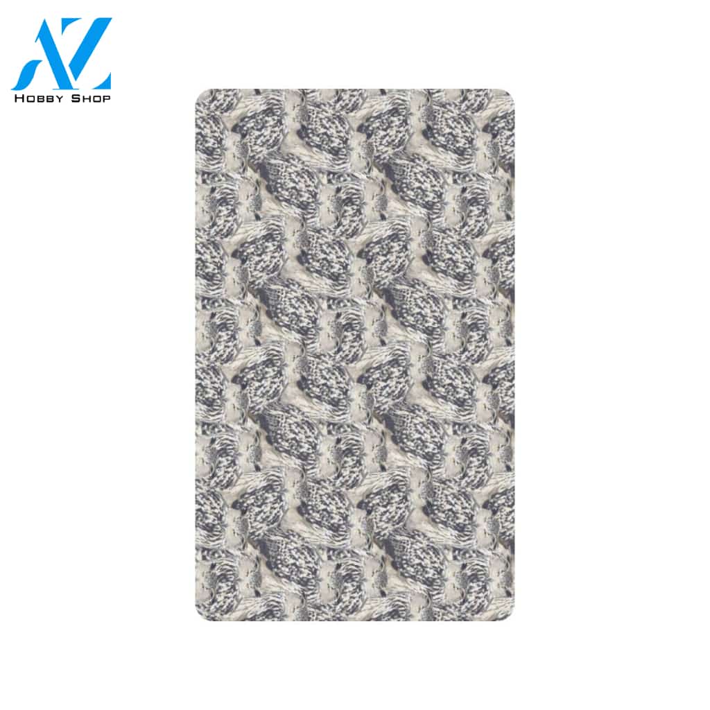 Owl Realistic Themed Design Print Rubber Doormat