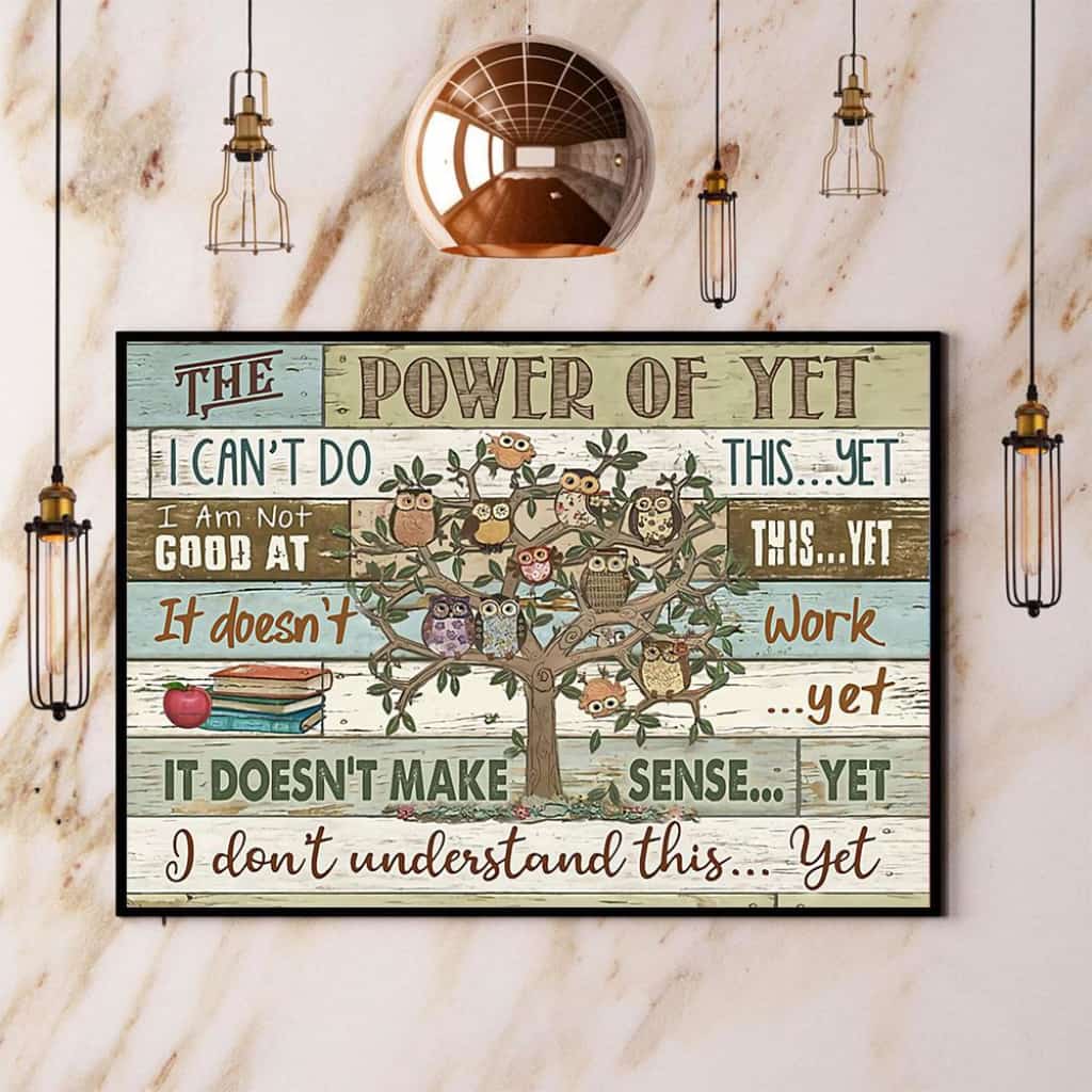Owl Tree The Power Of Yet I Don't Understand This Yet Paper Poster No Frame Matte Canvas Wall Decor