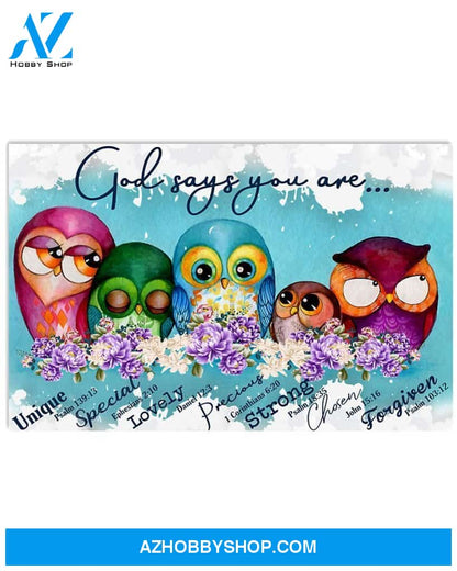 Owls God Says You Are Art Canvas, Wall Decor Visual Art