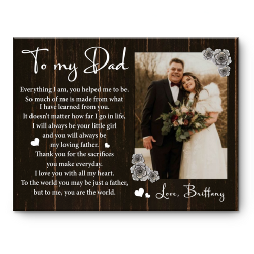 Dad Photo Canvas, Personalized Dad Canvas, Personalized Gifts For Dad From Daughter