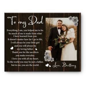 Dad Photo Canvas, Personalized Dad Canvas, Personalized Gifts For Dad From Daughter
