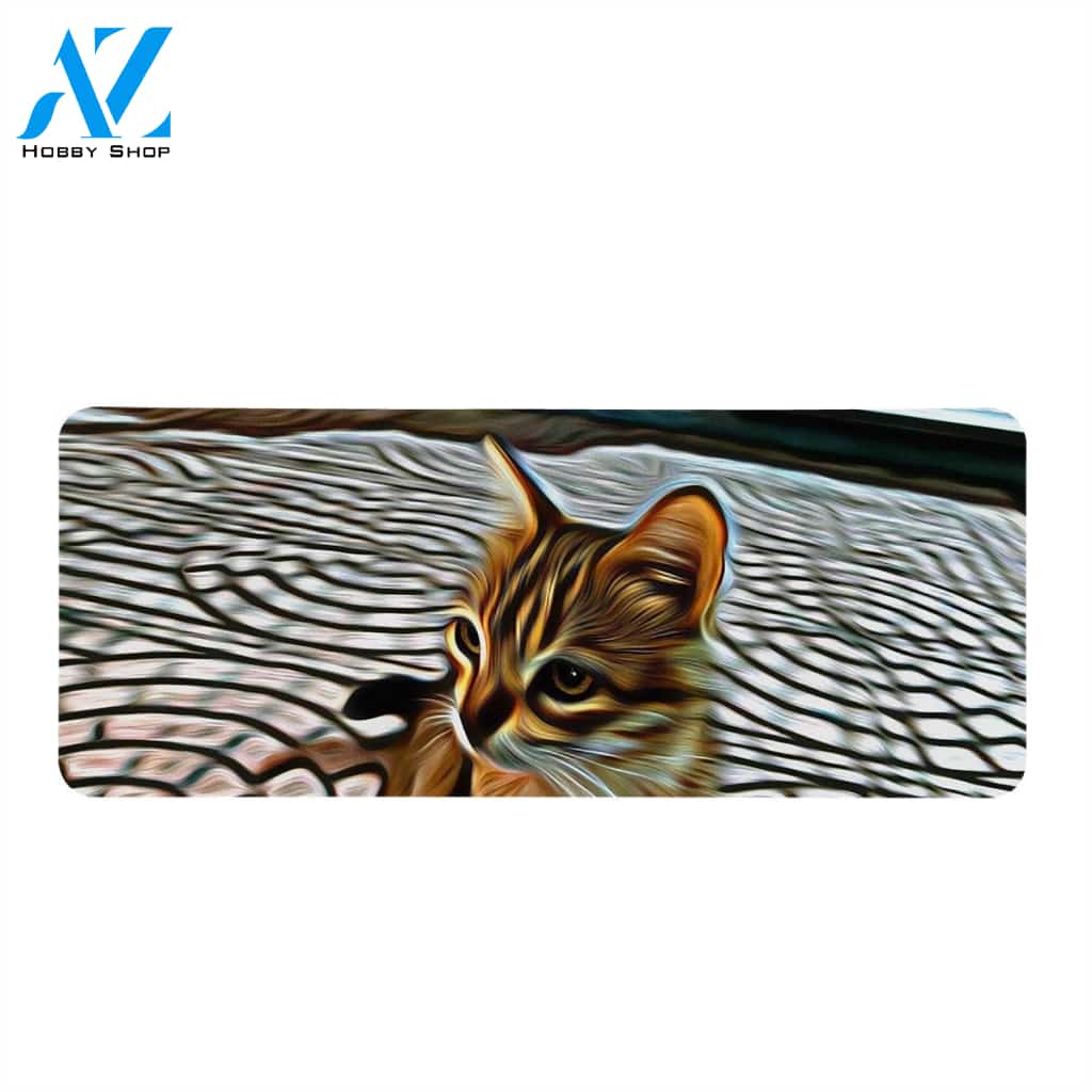 Painting Beautiful Cat Rectangular Doormat